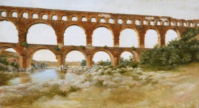 Landscape with Pont du Gard by Seweryn Mielżyński